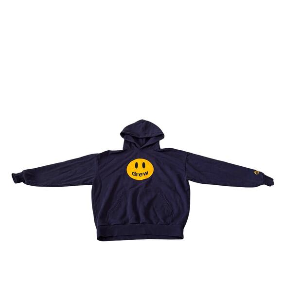 Drew House Justin Bieber Smiley Blue Yellow Pullover Hoodie Men's Medium - Picture 2 of 11